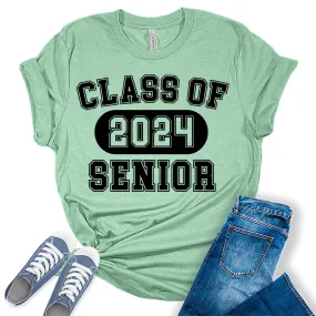 Class Of 2024 Senior Graduation Shirt Women Graphic Tees