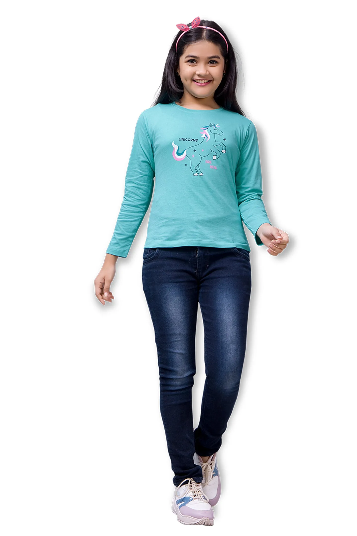Girls Round Neck Full Sleeve Tees - Rupa